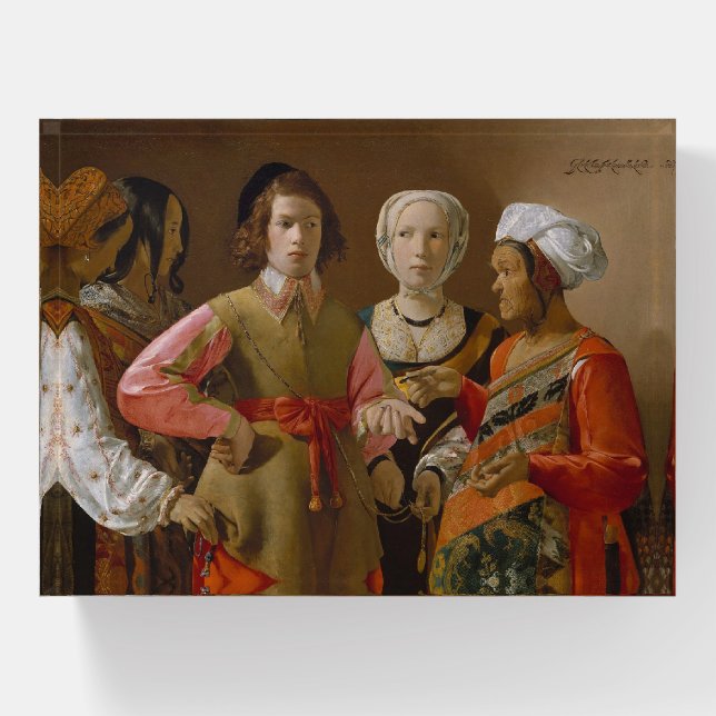 The Fortune Teller-Georges de La Tour Paperweight (Front)