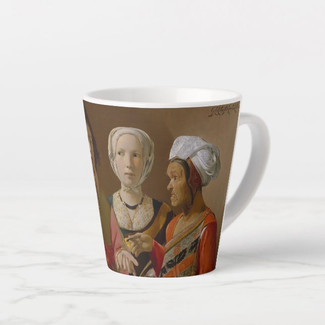 The Fortune Teller-Georges de La Tour Small Latte Mug (Right Angle)