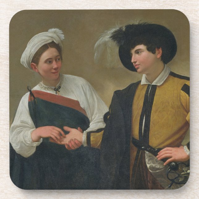 The Fortune Teller (La Buona Ventura), c.1594 Drink Coaster (Front)