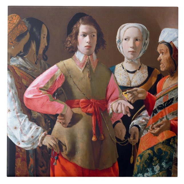 The Fortune Teller, La Tour Ceramic Tile (Front)