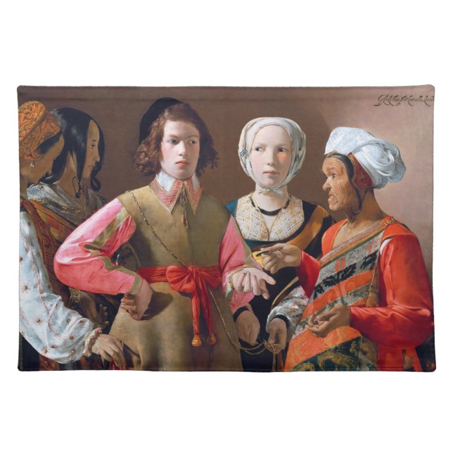 The Fortune Teller, La Tour Cloth Placemat (Front)