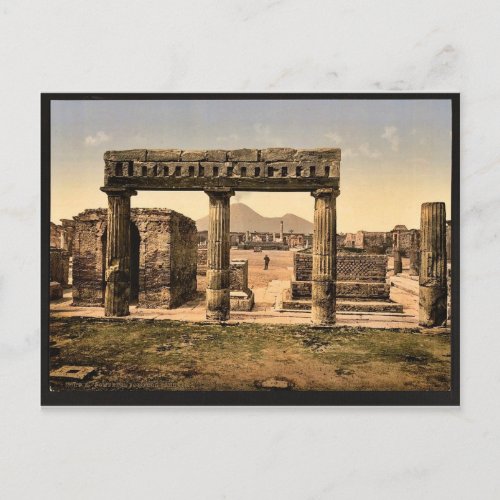 The Forum Pompeii Italy vintage Photochrom Postcard
