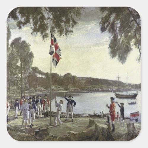 The Founding of Australia by Capt Arthur Square Sticker