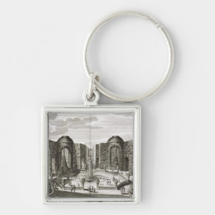 The fountain in the maze at the Princely Pleasure Keychain