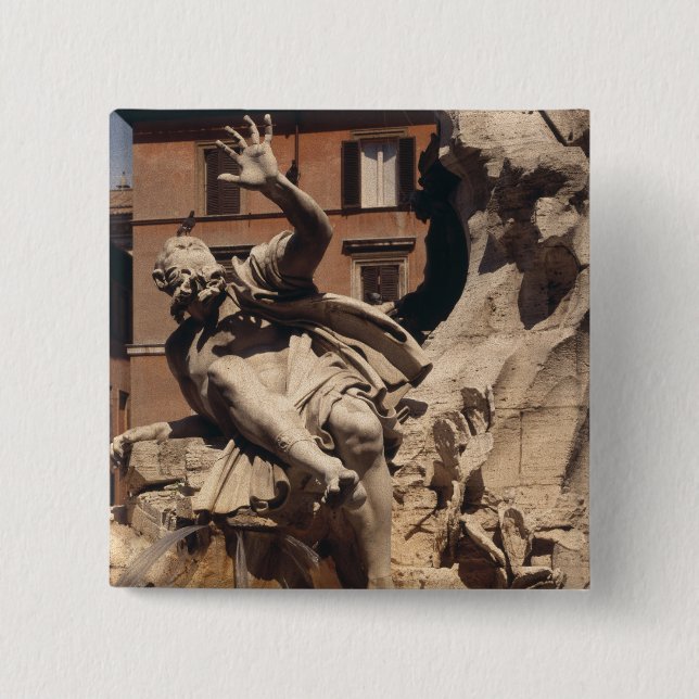 The Fountain of the Four Rivers Pinback Button (Front)