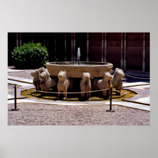 The fountain of the Lions, The Alhambra, Granada, Poster