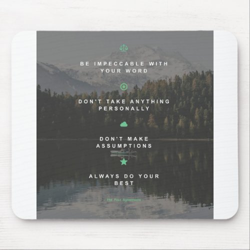 The four agreements mouse pad