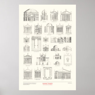 The Four Books of Architecture - Ancient Temples Poster