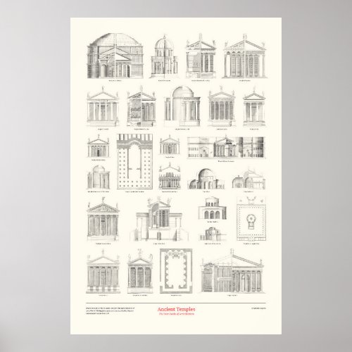 The Four Books of Architecture _ Ancient Temples Poster