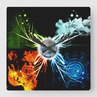 The Four Elements Square Wall Clock