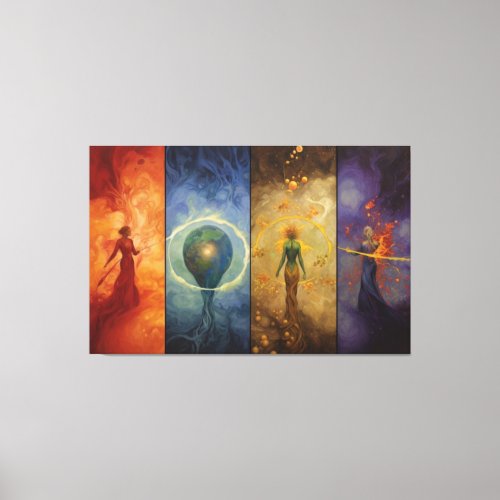 The Four Fundamental Forces of Nature Science Art Canvas Print