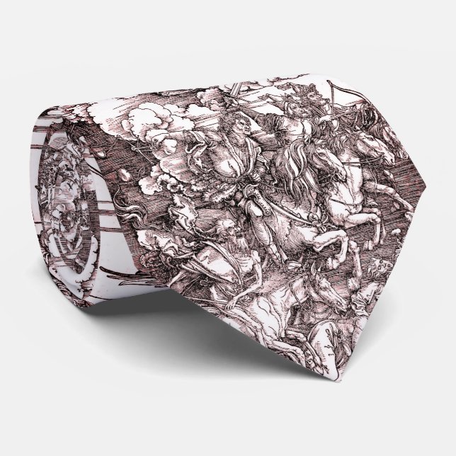 The Four Horsemen of the Apocalypse (Dürer, 1498) Neck Tie (Rolled)