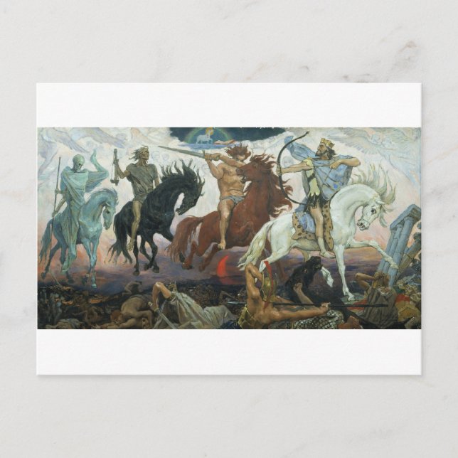 The Four Horsemen of The Apocalyspe Postcard (Front)