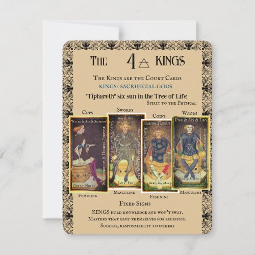 The FOUR KINGS Minor Arcana   Flat Card