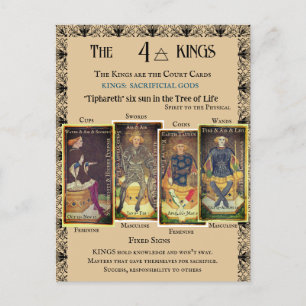 The FOUR KINGS Minor Arcana Postcard