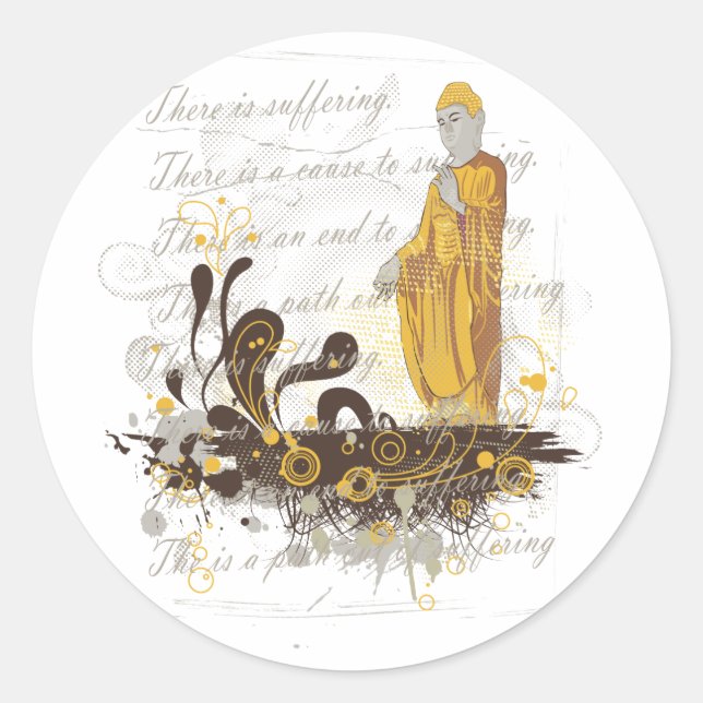 The Four Noble Truths Classic Round Sticker (Front)