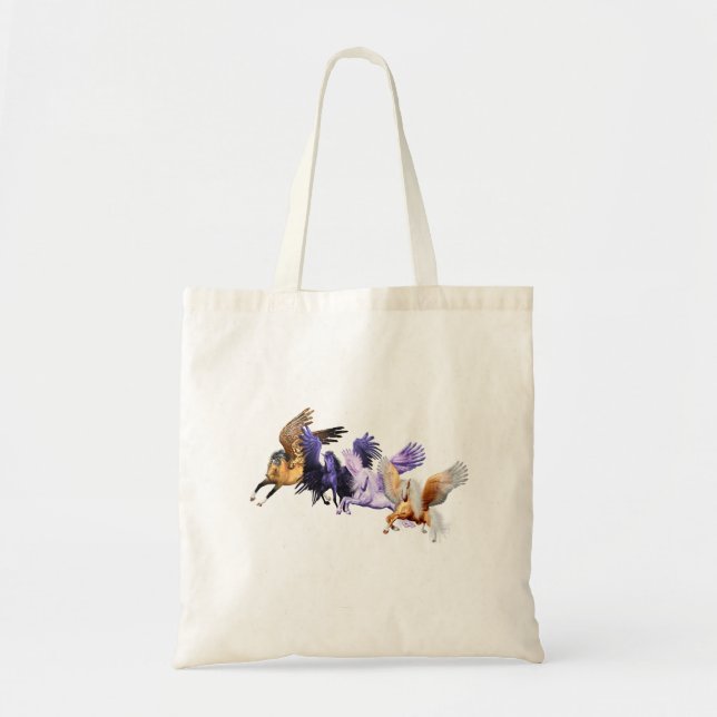 The Four Pegasi Flying Horses Pegasus Stallions Tote Bag (Front)
