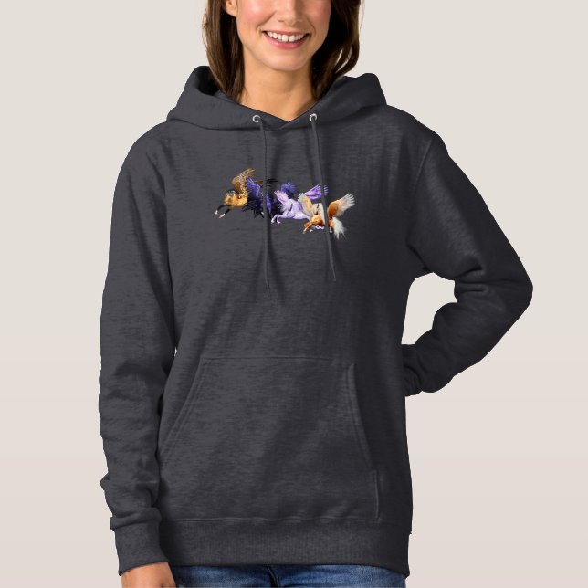The Four Pegasi Mythical Flying Pegasus Horses Hoodie (Front)
