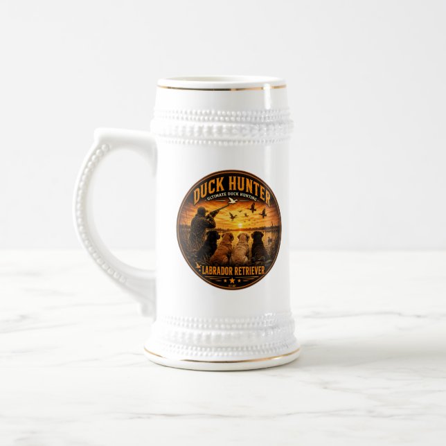 The Four Retrievers – Duck Hunting  Beer Stein (Left)