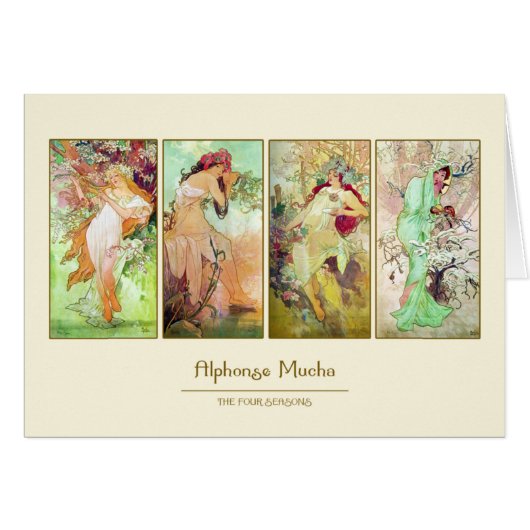 The four seasons, Alphonse Mucha Cards (Front Horizontal)
