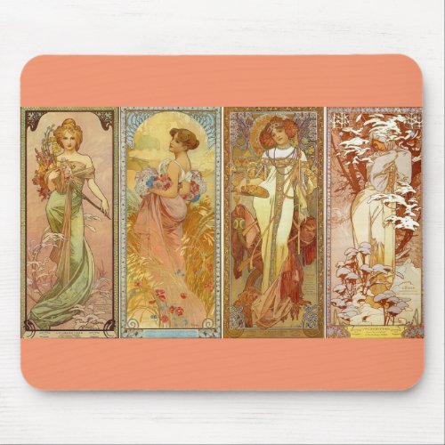 The Four Seasons Art Nourveau Mouse Pad