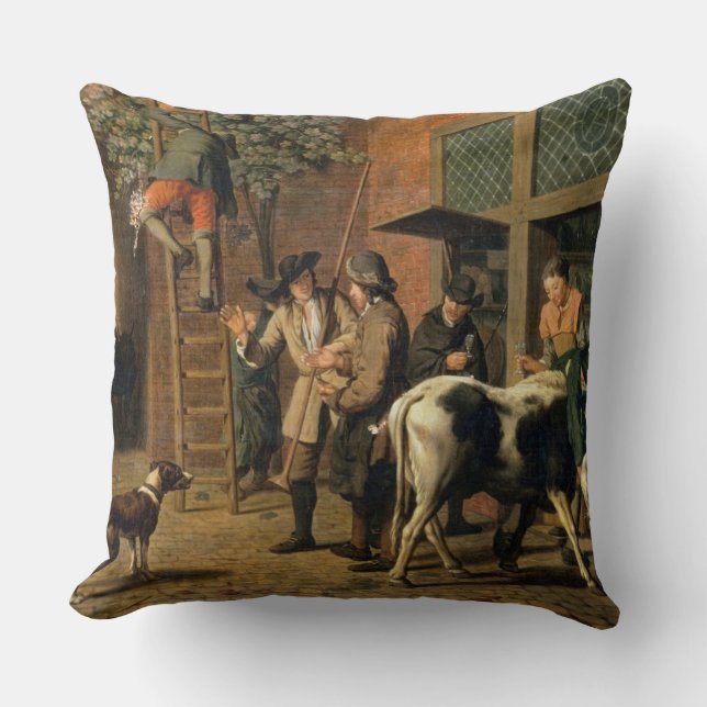 The Four Seasons, Autumn (oil on canvas) (see 1667 Throw Pillow (Front)