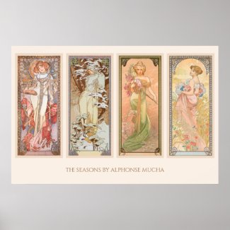 The Four Seasons by Alphonse Mucha Poster