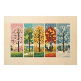The Four Seasons: Nature's Cycle Wood Wall Art