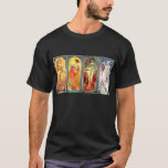 The Four Seasons Series 3 By Mucha Black T-shirt at Zazzle