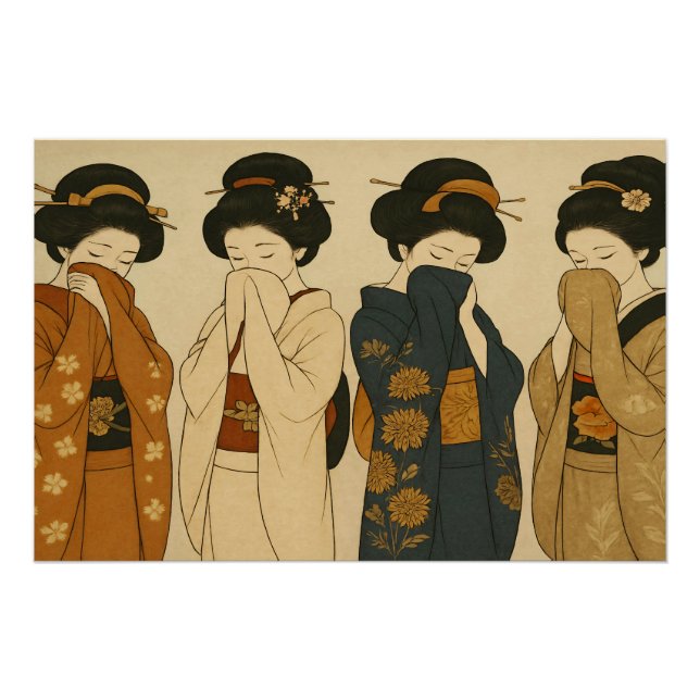 The Four Shadowmen of Geishas - Japan Beauty Poster (Front)