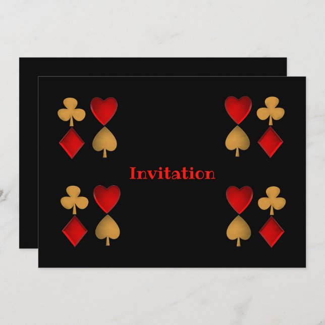 The four suits,Personalized Invitation (Front/Back)
