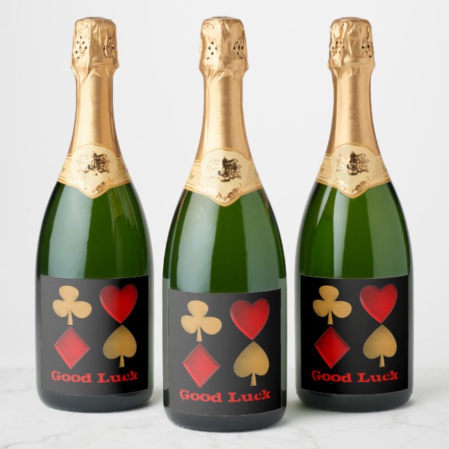 The four suits,Personalized Sparkling Wine Label (Bottles)