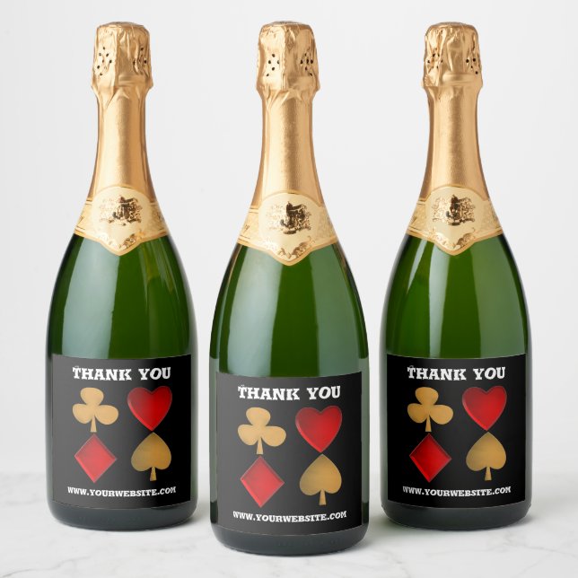 The four suits,Personalized Sparkling Wine Label (Bottles)