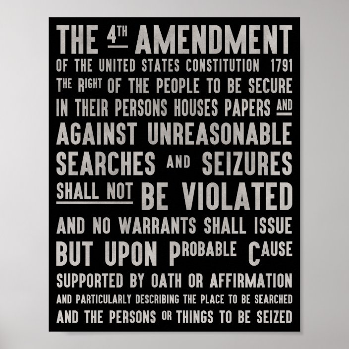 The fourth amendment right to privacy poster | Zazzle.com