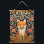 The fox and red flowers art nouveau style hanging tapestry<br><div class="desc">The fox and red flowers art nouveau style,  William Morris inspired art.</div>