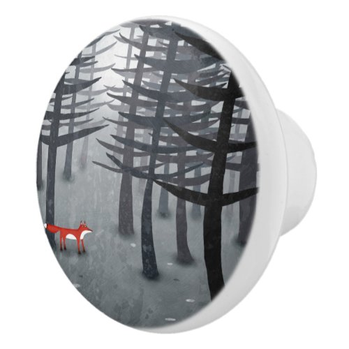 The Fox and the Forest Ceramic Knob