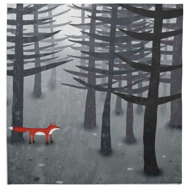 The Fox and the Forest Cloth Napkin (Front)