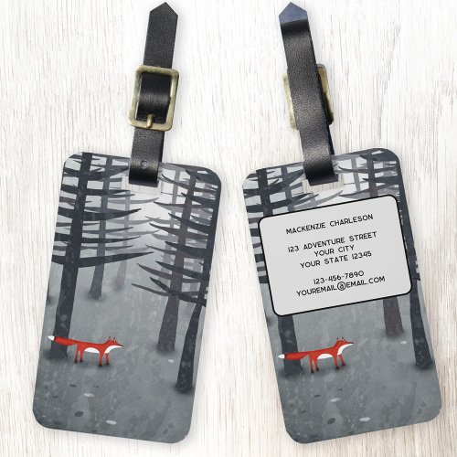The Fox and the Forest Custom Name Luggage Tag