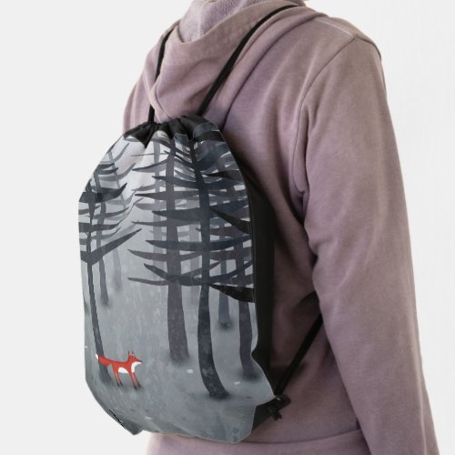 The Fox and the Forest Drawstring Bag