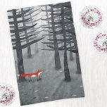 The Fox and the Forest Kitchen Towel<br><div class="desc">A lone wild red fox stands beneath the pine trees in a dark forest. For nature,  wildlife and animal lovers.</div>