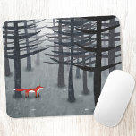 The Fox and the Forest Ombré Landscape Painting Mouse Pad<br><div class="desc">A wild red fox stands among pine trees in a dark forest. A landscape painting for wildlife,  animal and nature lovers.</div>