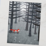 The Fox and the Forest Postcard<br><div class="desc">A wild red fox stands among trees in a dark forest. A landscape painting for animal,  nature and wildlife lovers.</div>