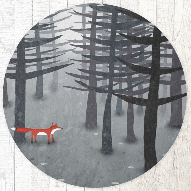 The Fox and the Forest Rug (Fox and forest art indoor or outdoor rug)