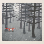 The Fox and the Forest Scarf<br><div class="desc">A lone wild red fox stands under pine trees in a dark forest. A landscape painting for animal, nature and wildlife lovers. Original art by Nic Squirrell.</div>