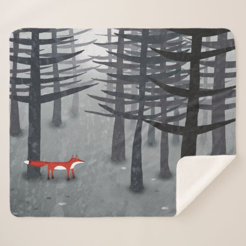 The Fox and the Forest Sherpa Blanket
