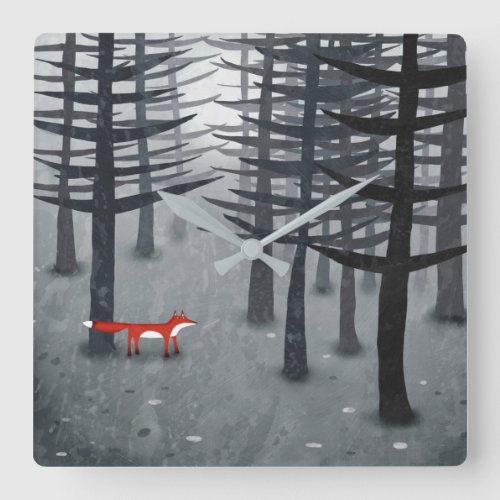The Fox and the Forest Square Wall Clock