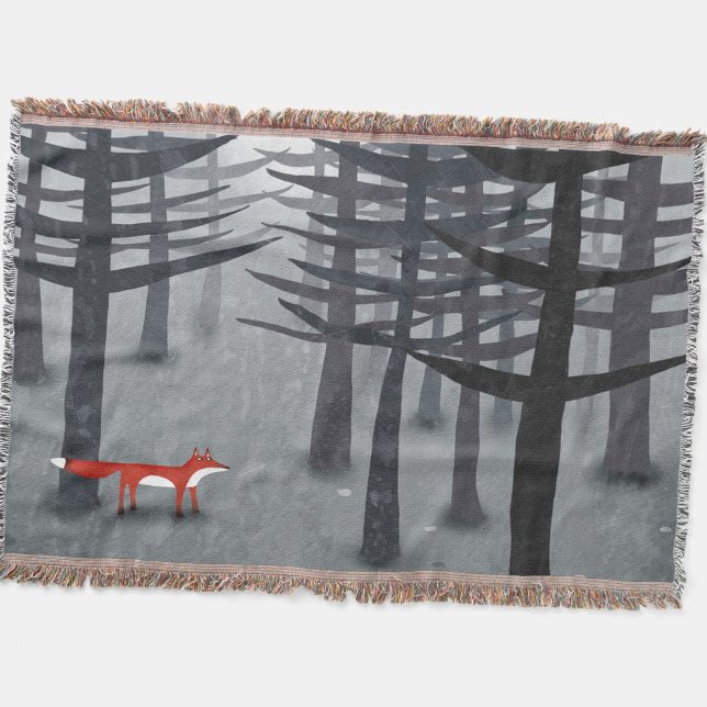 The Fox and the Forest Throw Blanket (The fox and the forest throw blanket)