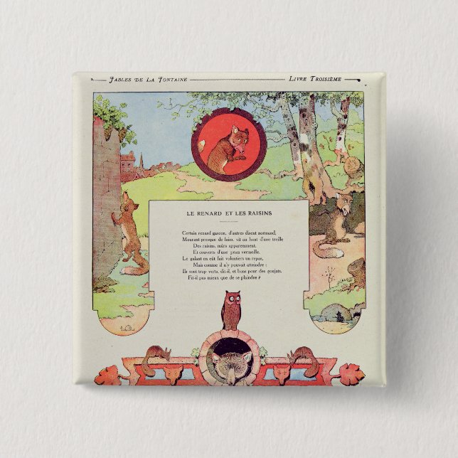 The fox and the grapes button (Front)
