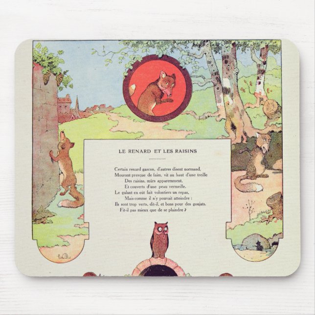 The fox and the grapes mouse pad (Front)