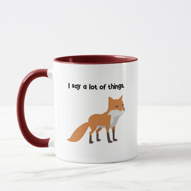 The Fox Says… Funny Internet Meme Cartoon Design Mug (Left)